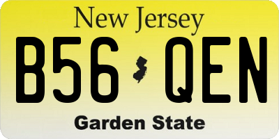 NJ license plate B56QEN