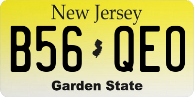 NJ license plate B56QEO