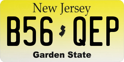 NJ license plate B56QEP