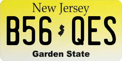 NJ license plate B56QES