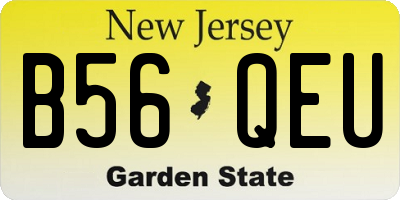 NJ license plate B56QEU