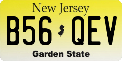 NJ license plate B56QEV