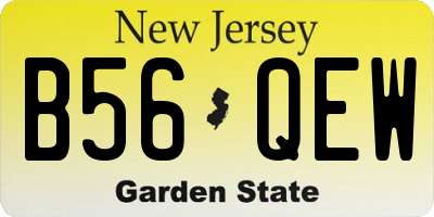 NJ license plate B56QEW