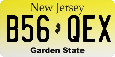 NJ license plate B56QEX