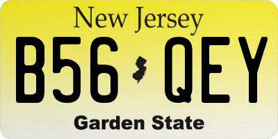 NJ license plate B56QEY