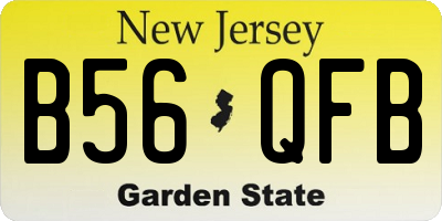NJ license plate B56QFB