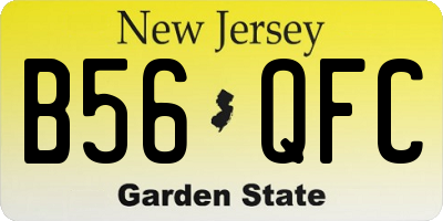 NJ license plate B56QFC