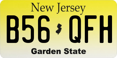NJ license plate B56QFH