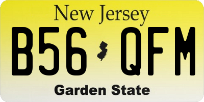 NJ license plate B56QFM