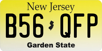 NJ license plate B56QFP