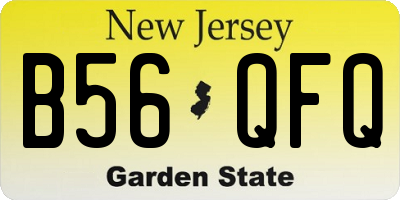 NJ license plate B56QFQ