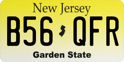 NJ license plate B56QFR