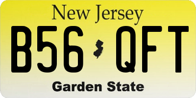 NJ license plate B56QFT