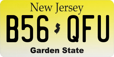 NJ license plate B56QFU