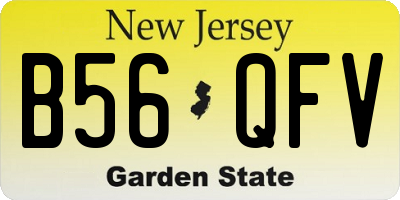 NJ license plate B56QFV