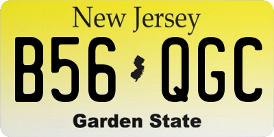 NJ license plate B56QGC