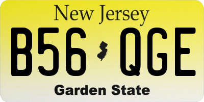 NJ license plate B56QGE