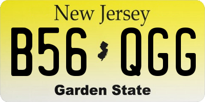 NJ license plate B56QGG