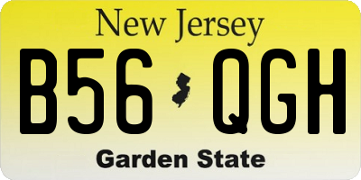 NJ license plate B56QGH