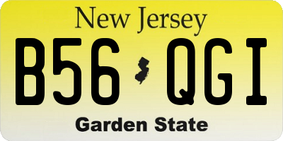 NJ license plate B56QGI