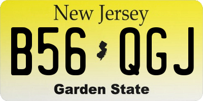 NJ license plate B56QGJ