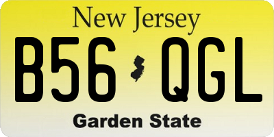 NJ license plate B56QGL