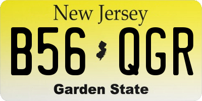 NJ license plate B56QGR