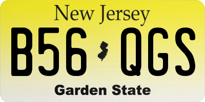NJ license plate B56QGS