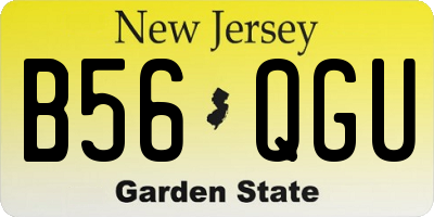 NJ license plate B56QGU