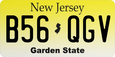 NJ license plate B56QGV