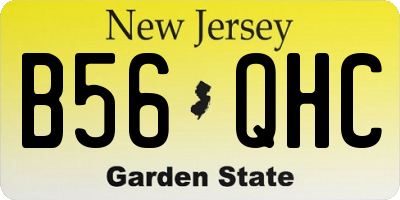 NJ license plate B56QHC