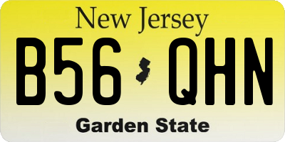NJ license plate B56QHN