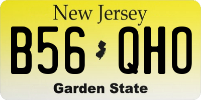 NJ license plate B56QHO