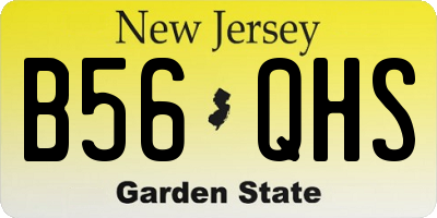 NJ license plate B56QHS