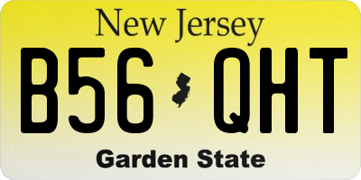 NJ license plate B56QHT
