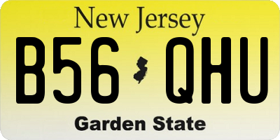 NJ license plate B56QHU