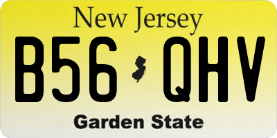 NJ license plate B56QHV