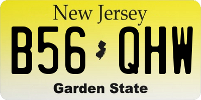 NJ license plate B56QHW