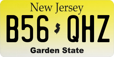 NJ license plate B56QHZ
