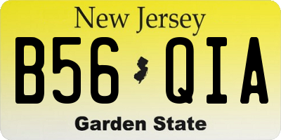 NJ license plate B56QIA