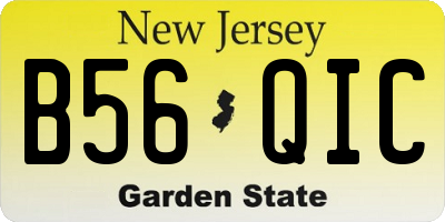 NJ license plate B56QIC