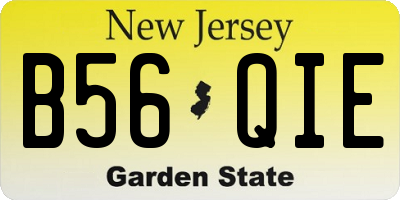 NJ license plate B56QIE