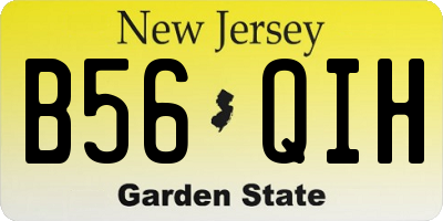 NJ license plate B56QIH