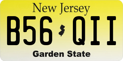 NJ license plate B56QII