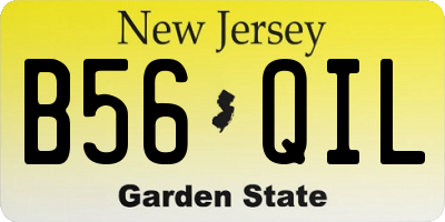 NJ license plate B56QIL