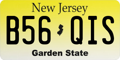 NJ license plate B56QIS
