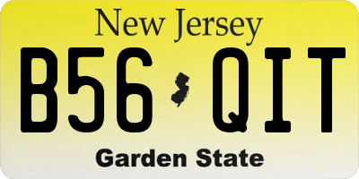 NJ license plate B56QIT