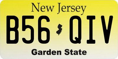 NJ license plate B56QIV