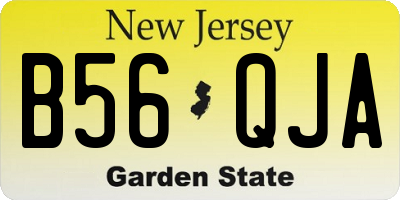 NJ license plate B56QJA