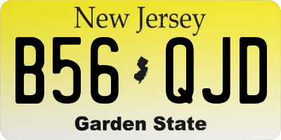 NJ license plate B56QJD